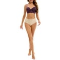 thumbnail image 2 of INSPIRE CHIC Women's Lace Trim Push Up Underwire Bras Adjustable Straps Plus Cup Size Underwear 40 D Purple, 2 of 4