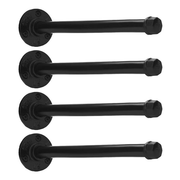 4 Sets Iron Pipe Shelf Brackets Vintage Wall Mounted Shelving Brackets for Home