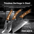 thumbnail image 5 of Matsato Knives Set – Japanese-Inspired, Stainless Steel Kitchen, Chef & Cleaver Knife Bundle (3 Count), 5 of 7