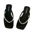 thumbnail image 2 of AXXD Black Summer Sandals for Women 2024 Flat Flip Flop Summer Trendy Mothers Day, 2 of 3