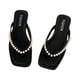 thumbnail image 1 of Amzcrzy Zapatos de mujer,Zapatos de mujer,Zapatillas de mujer, Sandalias planas con decoración de perlas y zapatillas informales de verano para mujer Sandalias Mujer Zapatillas De Casa, 1 of 3