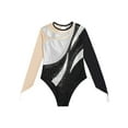 thumbnail image 6 of Aiihoo Kids Girls Shiny Rhinestones Gymnastics Leotard Long Sleeve Ballet Dance Bodysuit Skating Jumpsuit Dancewear Silver 14, 6 of 7