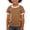 Brown, variant on Toddler Girls Short Sleeve Shirts Crew Neck Color Block Basic Pullover Tee Tops Loose Fit Comfy Casual T Shirt