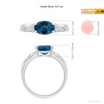thumbnail image 6 of ANGARA Natural 2.25 ct London Blue Topaz Ring with Diamond Accents in 14K White Gold for Women (Size-9x7mm) | November Birthstone, Anniversary, Jewelry Gift for Women | Natural London Blue Topaz Ring, 6 of 11