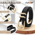 thumbnail image 4 of SUOSDEY Ladies Leather Belt Fashion Women Belts for Jeans with Gold/Silver Buckle, 4 of 7