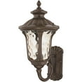 thumbnail image 2 of 9.5 inch 1 Light Imperial Bronze Outdoor Wall Lantern Pendant Lighting Fixture with Amber Water Glass Shade backed with Cast Aluminum material for patio, front porch, entryway and more, 2 of 5
