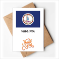 thumbnail image 1 of American State Flag Contour Virginia Thank You Cards Envelopes Blank Note, 1 of 3