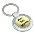 thumbnail image 2 of Peace Love Popcorn Classy Round Chrome Plated Metal Keychain, 2 of 3