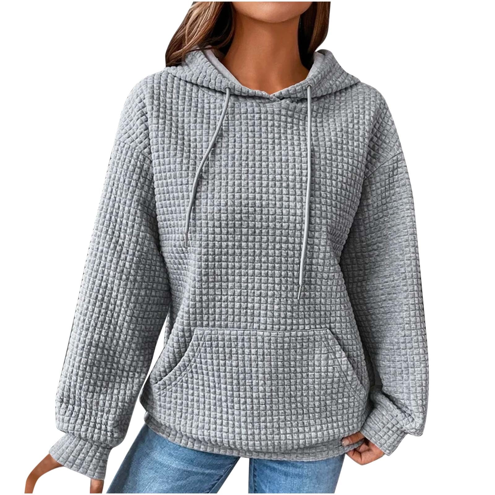 XMMSWDLA Kangaroo Pocket Hoodies for Womens V Neck