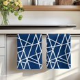 thumbnail image 7 of Nave Blue Geometric Kitchen Towels Set of 1, Abstract Stripes Modern Minimalist Absorbent Dish Towels for Kitchen, Microfiber Hand Towel, Quick Drying Tea Towel for Cleaning Decorative Dishcloths, 7 of 7