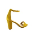 thumbnail image 2 of Rise-7 Women's Open Toe Ankle Strap Buckle Chunky High Heels Sandals Shoes ( Mustard, 8 ), 2 of 2