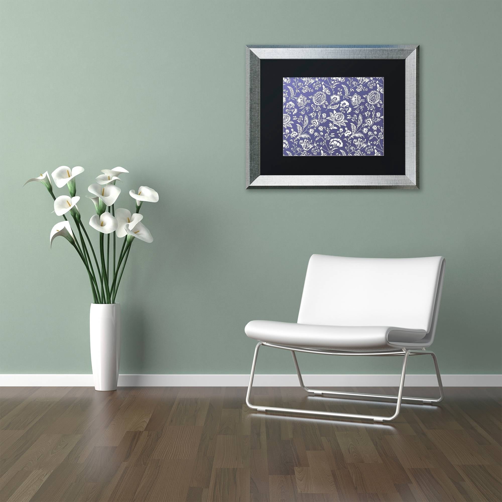 Trademark Fine Art "Toile Fabrics X" Canvas Art by Color Bakery Black Matte, Silver Frame