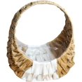thumbnail image 1 of Cesta de flores con asa, cesta de mimbre en forma de media luna, cesta de pétalos, cesta para guardar dulces, cesta de picnic portátil para exteriores, beige, 28 x 23 cm, 1 of 7