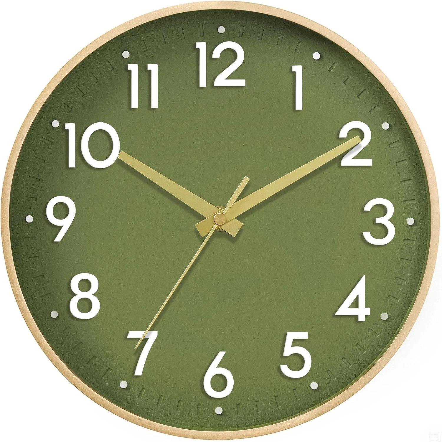 8 Inch Silent Non-Ticking Battery Operated Wall Clock, Modern Analog Decor