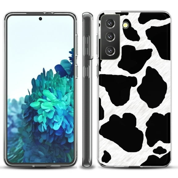 Slim-Fit TPU Protective Phone Case compatible with Samsung Galaxy S21 5G / S21 PLUS 5G, by OneToughShield ® - Cow Skin Design