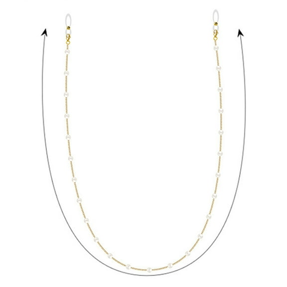 WORGEOUS  Eyeglasses Accessories Hanging Strap Spectacle Lanyard Beaded Golden