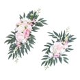 thumbnail image 3 of Arco de flores para boda romántico: exquisito arreglo floral artificial para la mesa. Rosa, 3 of 9