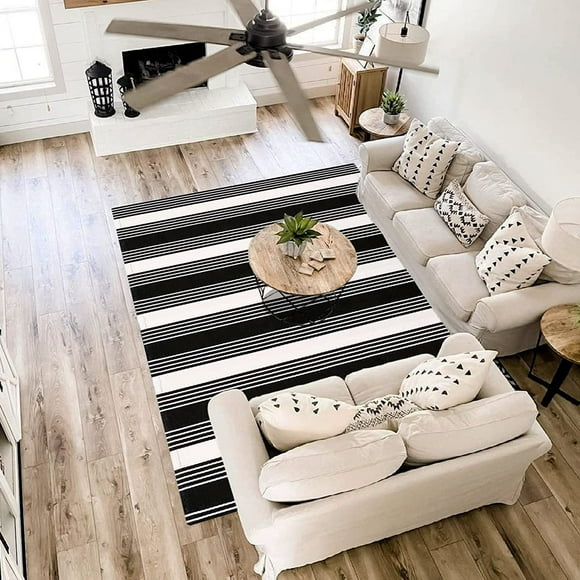Black And White Stripe Outdoor Rug