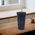 thumbnail image 3 of Taza de café Vasos de café 17.6oz con tapa y pajita con kit de cepillo de limpieza para NUEVO Negro 500ml, 3 of 7