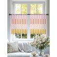 thumbnail image 6 of Sheer Curtains 45 Inches Long, Colorful Stripe Light Filtering Window Curtains for Living Room, Modern Pink Red Yellow Vertical Striped Rod Pocket Voile Sheer Curtain Drapes, 52"W x 45"L, 2 Panels, 6 of 8