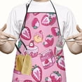 thumbnail image 2 of Strawberry Plants Fruit Dessert Milk Apron-Garden Aprons for Women with Pockets-Cotton Linen Waterproof Kitchen Cooking Gardening Aprons Adjustable for Kitchen,Cooking,BBQ and Salon 33x27 Inch, 2 of 7