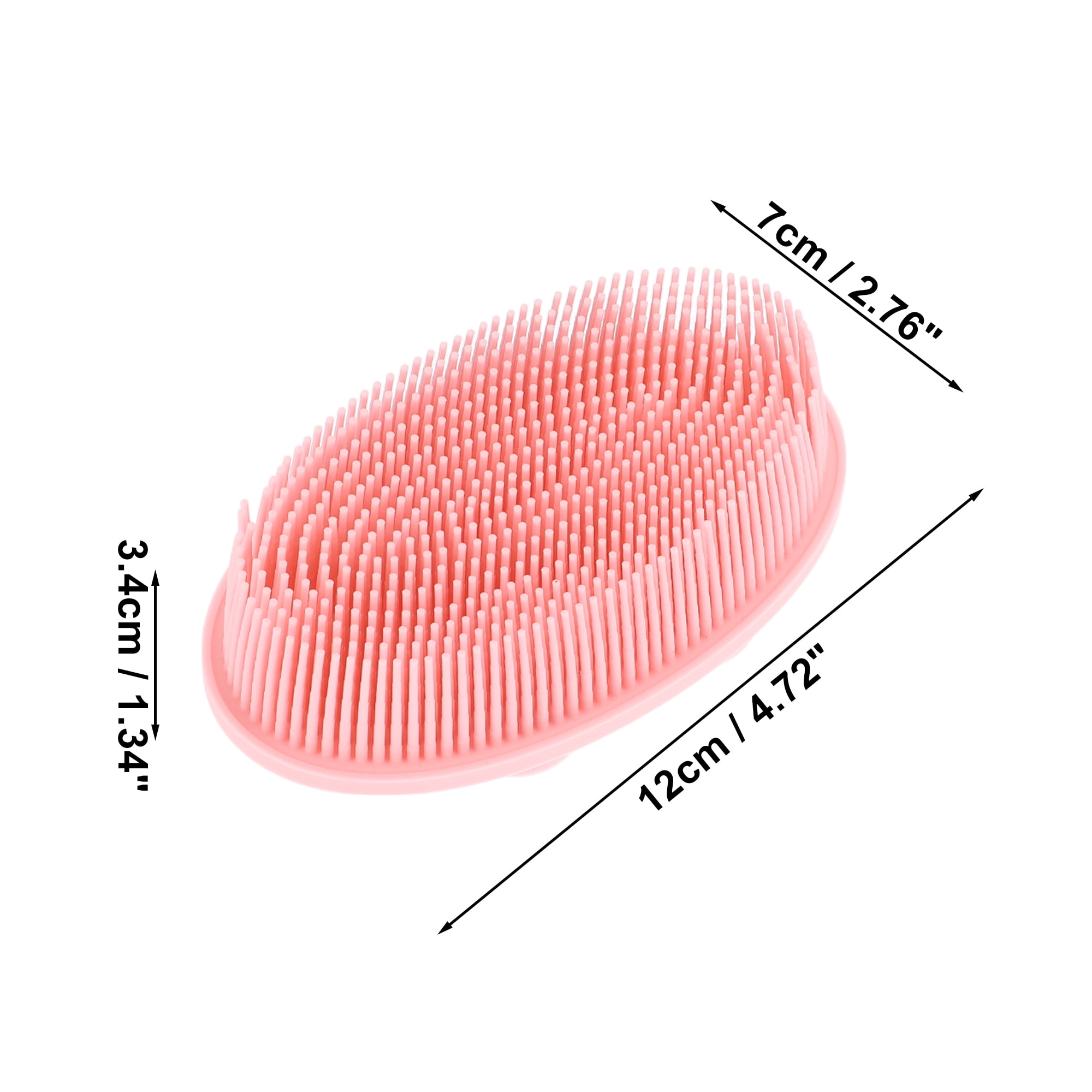 Unique Bargains Bath Brush Oval Back Scrubber for Shower Pink