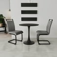 Black circular dining table, 31.5 "tulip dining table, kitchen dining