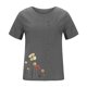 thumbnail image 4 of Mujeres manga corta casual cuello redondo impreso botón suelto túnica camisa blusa tops Pompotops  hkajfhjk470061, 4 of 5