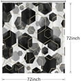 thumbnail image 5 of Zrodlmo Geometric Shower Curtain with Hooks, Modern Waterproof Fabric Bathroom Curtain, 72" x 72", Black, 5 of 7