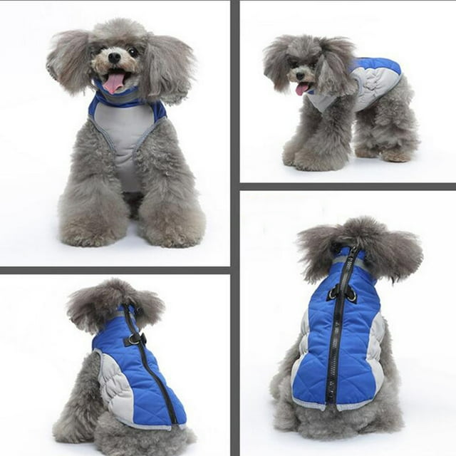 SIfdSeng Dog Shirts for Small Dogs Beach Winter Cotton Padded Dog Clothes Chest Back Zipper Jacket Pet Clothes Chest Back Traction Set Pet Clothes for Cats Dog Clothes for Large Dogs