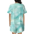 thumbnail image 6 of Rateoe Blue Marble Pattern Women's Short-Sleeved Pajama Set - 2 Piece Soft and Lightweight Sleepwear Set-Small, 6 of 7