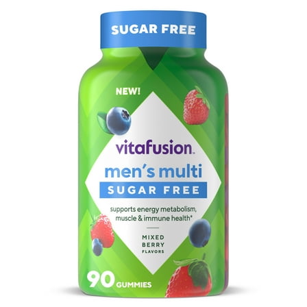 vitafusion Sugar Free Men’s Multi, Gummy Multivitamins, Mixed Berry Flavors, 90 Count