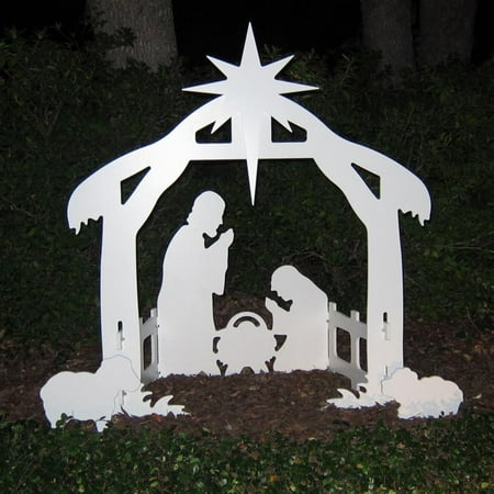 Teak Isle Outdoor Nativity Set | Weatherproof Outdoor Nativity Scene for Yards and