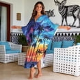 thumbnail image 2 of XYZCANDO Kaftan Dresses for Women V Neck Batwing Sleeves Swimsuit Coverup Oversized Beach Cover Ups Loungewear Maxi Dress Coconut Tree Galaxy Hawaiian Robe for Vacation & Outdoor, 2 of 7