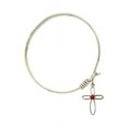 thumbnail image 2 of 6 1/4 inch Round Eye Hook Bangle Bracelet w/ Loop Cross medal charm w/ July Red Swarovski Crystal, 2 of 3