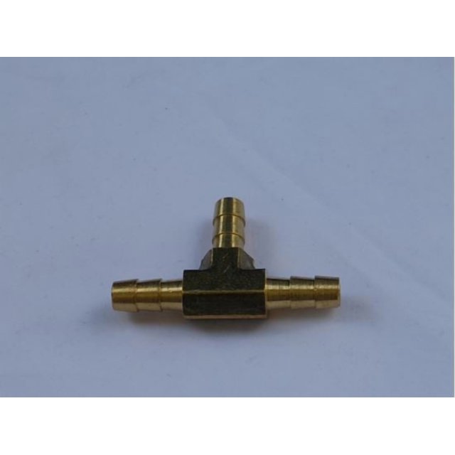 Helix Racing Coupler Fitting 053-1460 1/4 Inch Hose Barb; Tee; Without O-Ring; Without Jam Nut; Brass; Single