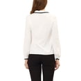 thumbnail image 3 of INSPIRE CHIC Women's Contrast Color Long Sleeve Work Office Blouse White XS, 3 of 5