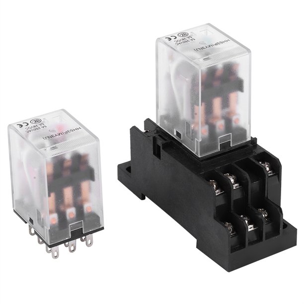 Relé Electromagnético Intermedio Relé Electromagnético Peque?o Relé Electromagnético De 11 Pines HH53PMY3NJ Relé Electromagnético Intermedio Peque?o Con Base 24VDC 220VAC Mgaxyff Otros