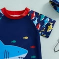 thumbnail image 4 of Ymyiu Baby Boy Swimsuit with Hat Toddler Boys Two Piece Swimsuit Set Short Sleeve Swim Shirt Swim Trunks& Shorts Bathing Suit 3T 4T (Navy,3-4 Years), 4 of 4