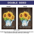 thumbnail image 3 of Welcome Sunflower Watering Can Flowers Burlap Garden Flag, Double Sided Seasonal Summer Fall Home Decor Outdoor Decorative Small Flags for Yard Lawn Patio Farmhouse, 12.5 x 18.5 inch, 3 of 6