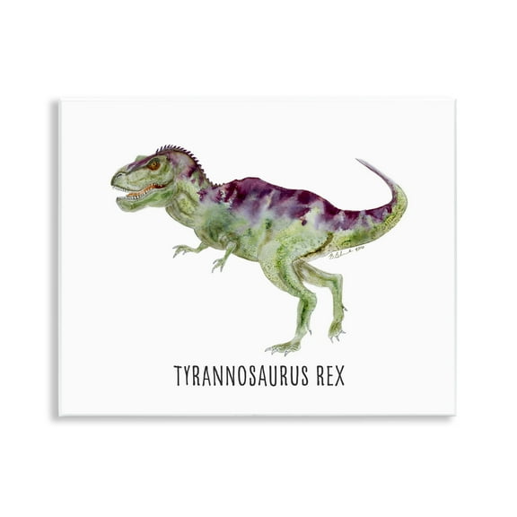 Stupell Industries Tyrannosaurus Rex Dinosaur Learning Animals Painting Unframed Art Print Wall Art, 14 x 11