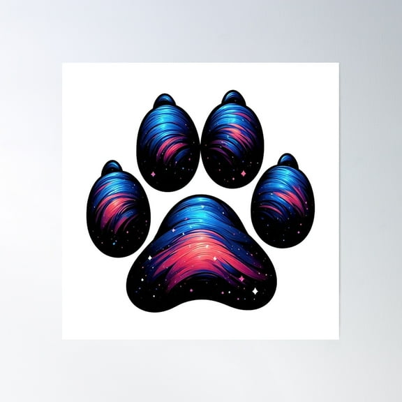 Cute Adorable Dog Paw Poster Wall Art, Modern Wall Decor, 16x16 UNFRAMED