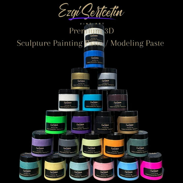 3D Sculpture Painting Paste, Modeling Paste, Decorative Plaster, Ready to  Use, Unique Metallic Pearl and Neon Colors, Ideal for Artwork, Stencil, Flowers, Texture and Art Relief, 6 oz