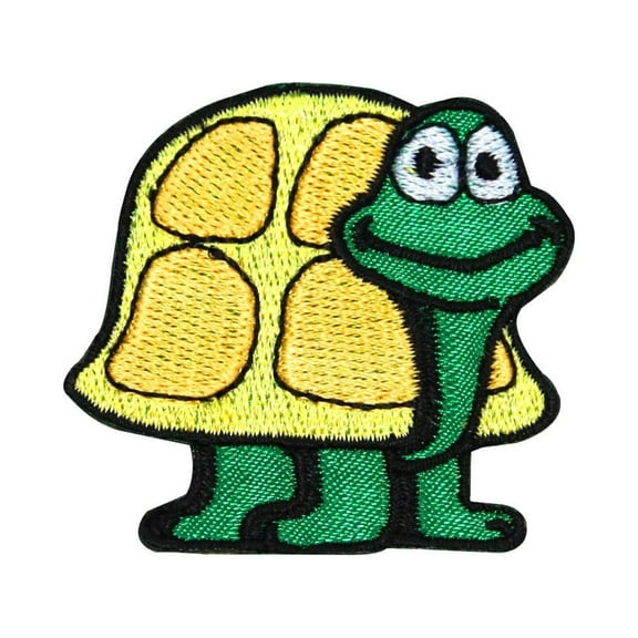 Cute Turtle Patch Tortoise Reptile Animal Happy Embroidered Iron On Applique