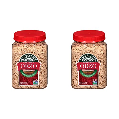 RiceSelect Whole Wheat Orzo RiceShaped Pasta, NonGMO, Vegan, 1.66