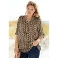 thumbnail image 2 of Woman Within Plus Size Rayon Three-Quarter Sleeve Effortless Tab-Front Blouse, 2 of 6