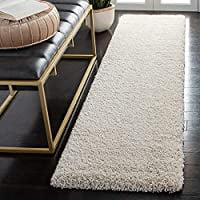 SAFAVIEH Milan Shag Collection 2  x 20  Ivory SG180 Solid Non-Shedding Living Room Bedroom Dining Room Entryway Plush 2-inch Thick Runner Rug(Ivory) SAFAVIEH Milan Shag Collection 2  x 20  Ivory SG180 Solid Non-Shedding Living Room Bedroom Dining Room Entryway Plush 2-inch Thick Runner Rug(Ivory)