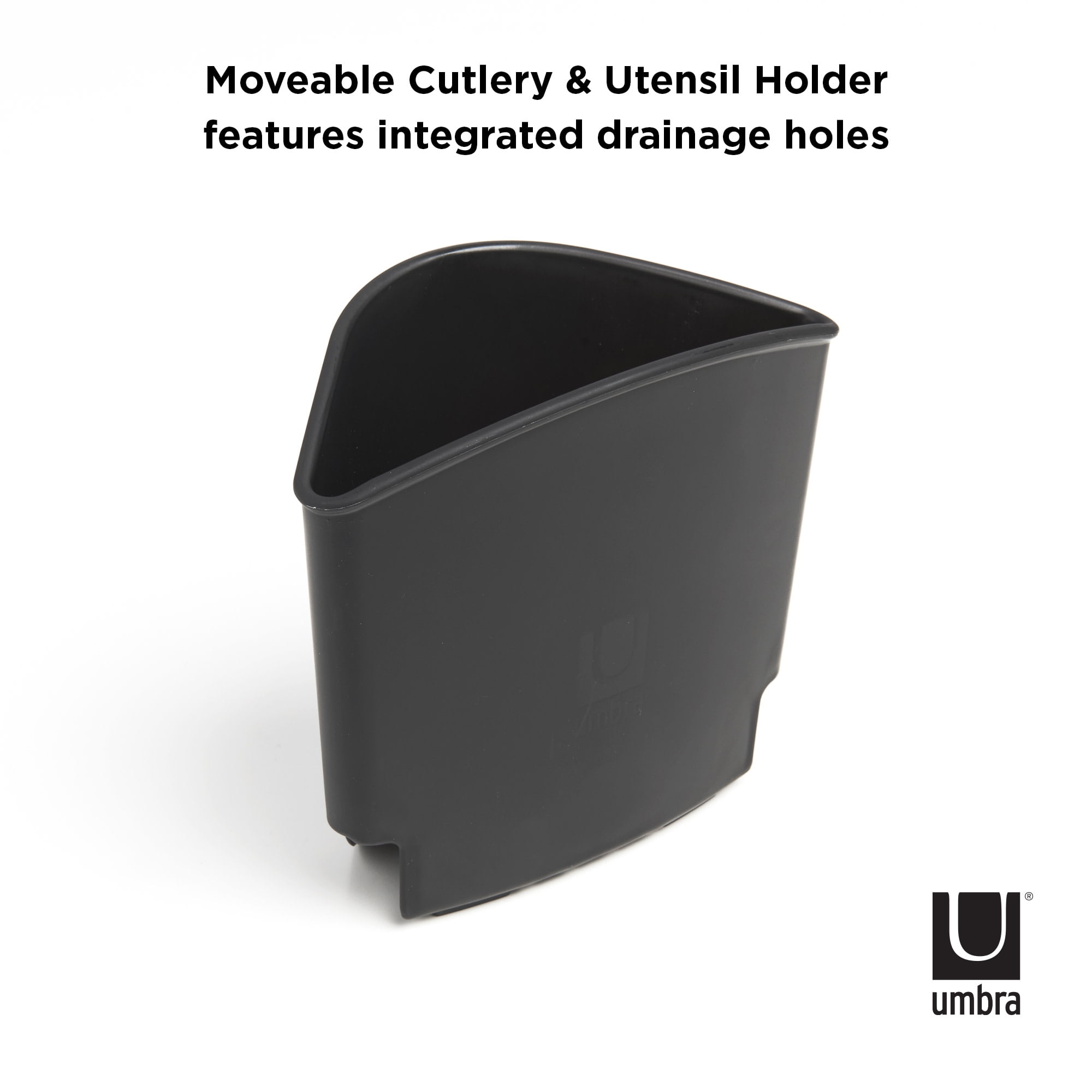 Umbra Sinkin Dish Rack, Compact Dish Drying Rack with Drainboard, Perfect for Small Kitchens