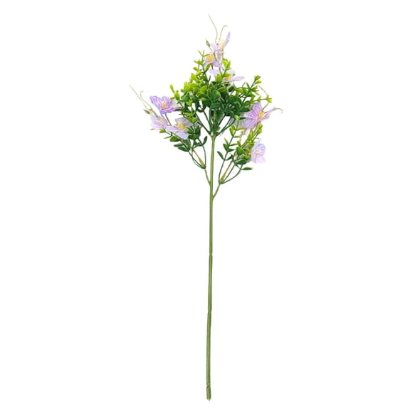 Silk Flowers Realistic Fake Artificial Flower 19" Long Stem Fake Wildflowers Flowers for Bridal Wedding Floral Arrangement Home Kitchen Livingroom Garden Decor, 1Pc, Multicolor(Purple,19x5")