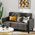 thumbnail image 6 of ALISH Small Sofa Couch, Upholstered Loveseat Sofa Armed Love Seat couches ButtonTufed Small Couches for Small Spaces Two-Seater Loveseats for Living Room, Bedroom, Gray, 6 of 14